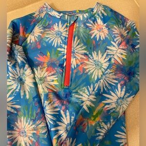 Cat & Jack Girls Floral Long Sleeve Swimsuit - Size XS (4/5) - NWT
